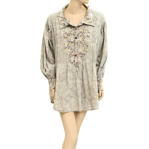 Magnolia Pearl Dresses & Skirts - Magnolia Pearl Love Tora Shirt Mini Dress Floral Print Cotton Vintage O|S 278542